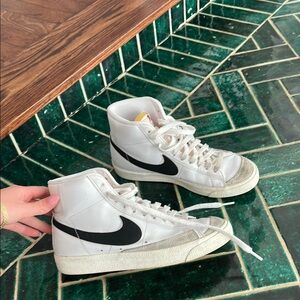 Nike White and Black High-Top Sneakers